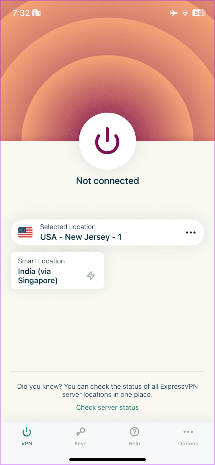 VPN 앱 열기