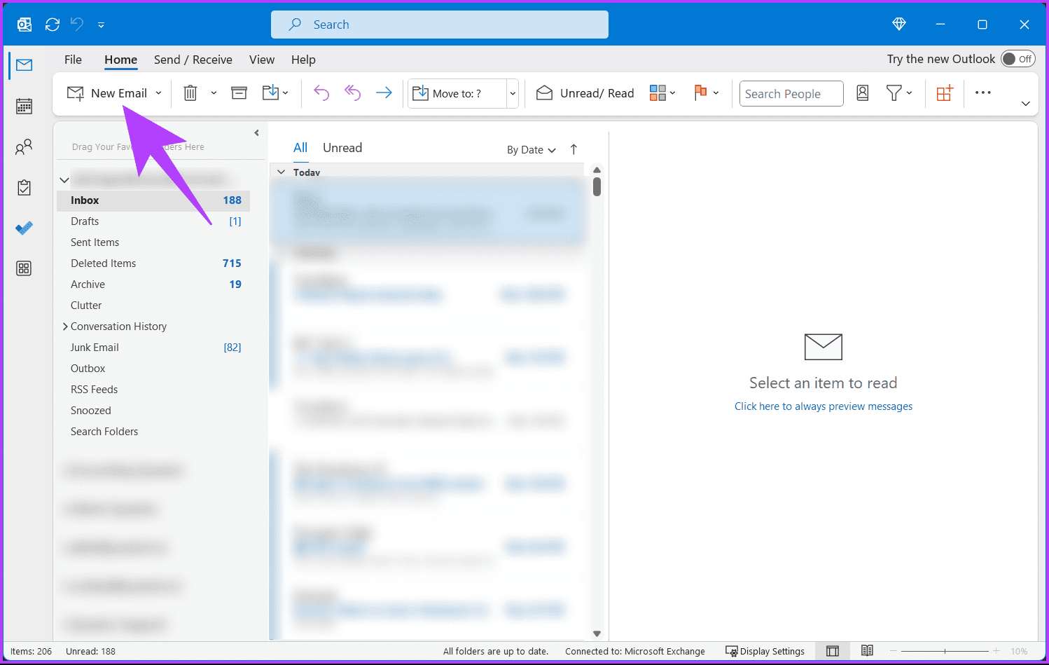 Outlook 데스크톱 앱 열기