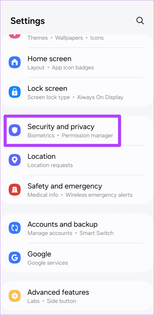 Samsung Galaxy Phone의 보안 및 개인 정보 보호 설정