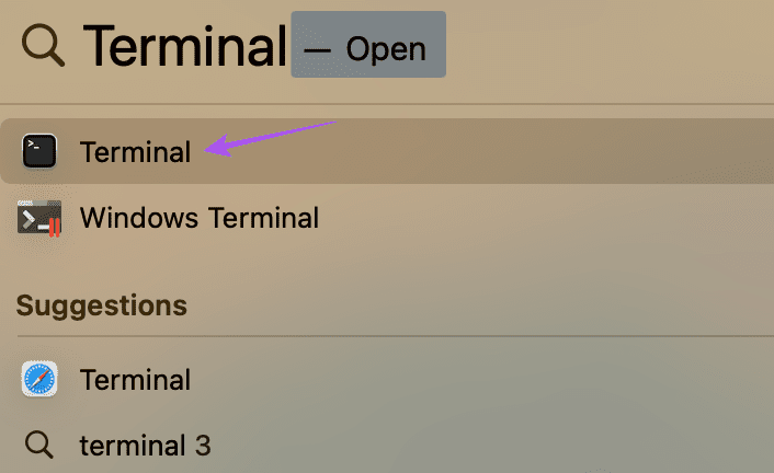 Mac 1에서 터미널 열기