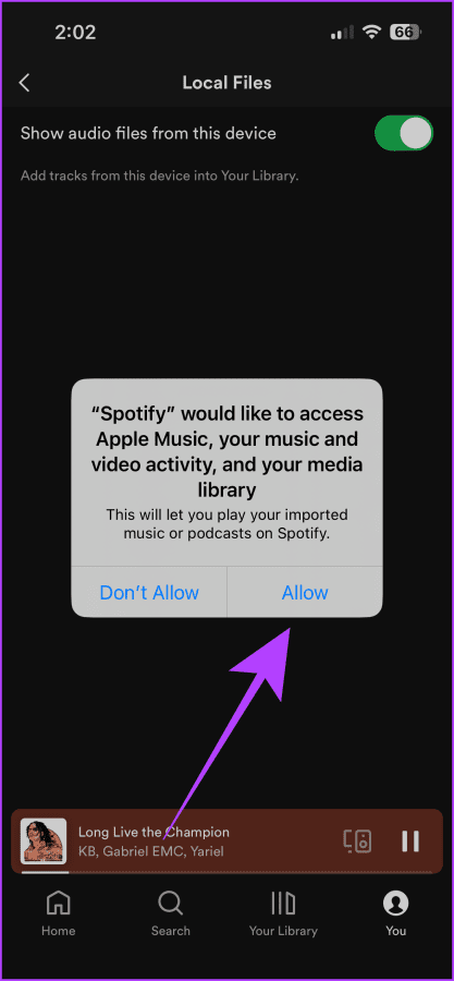 Spotify가 로컬 파일에 액세스하도록 허용