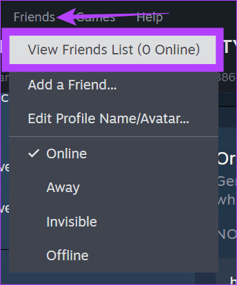 친구를 선택한 후 친구 목록 보기를 클릭하세요.