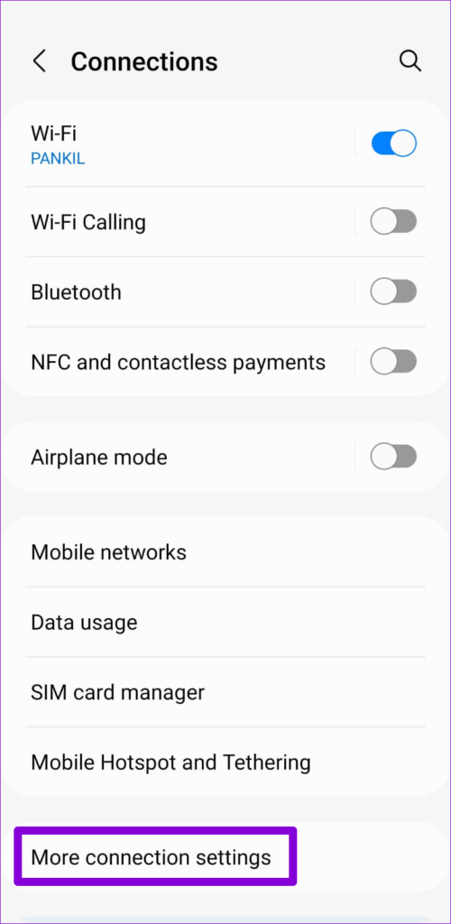 Android의 추가 연결 설정