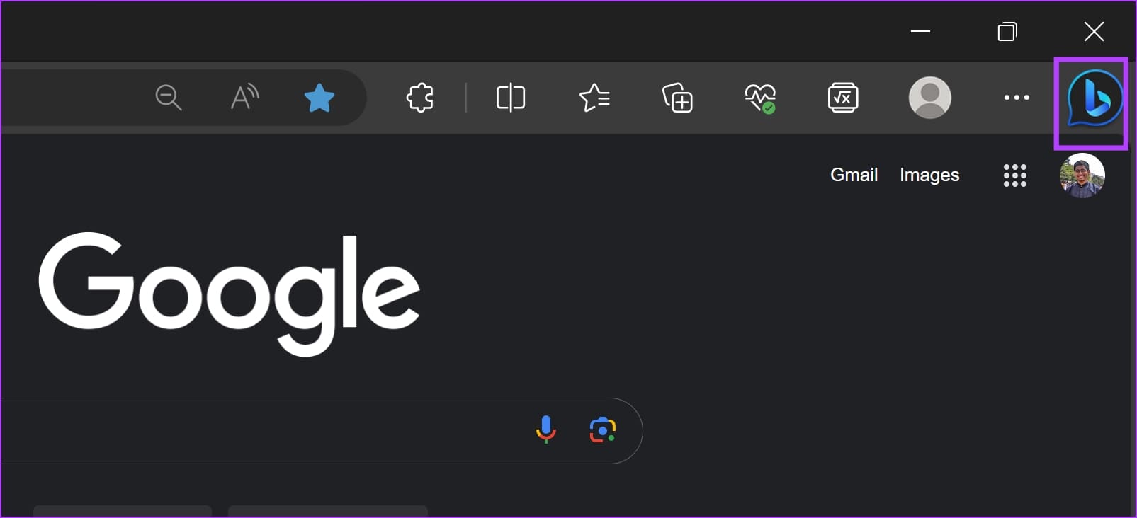 Edge의 Bing 아이콘