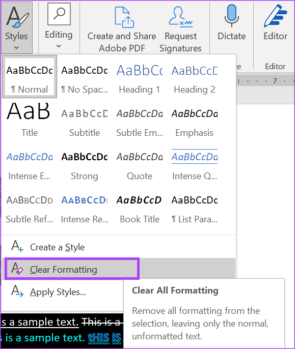 Microsoft Word 4 1에서 모든 텍스트 서식을 지우는 방법