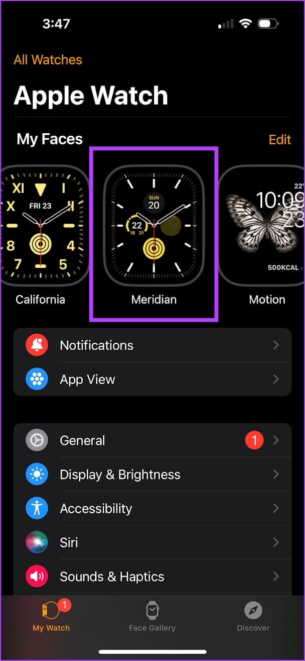 Apple Watch에서 시계 화면 선택