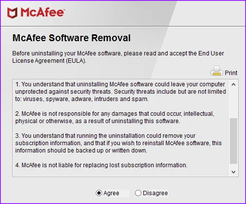Windows 2에서 McAfee를 완전히 제거