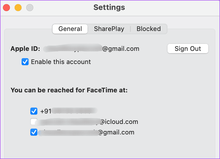 새로운 전화번호 활성화 facetime mac