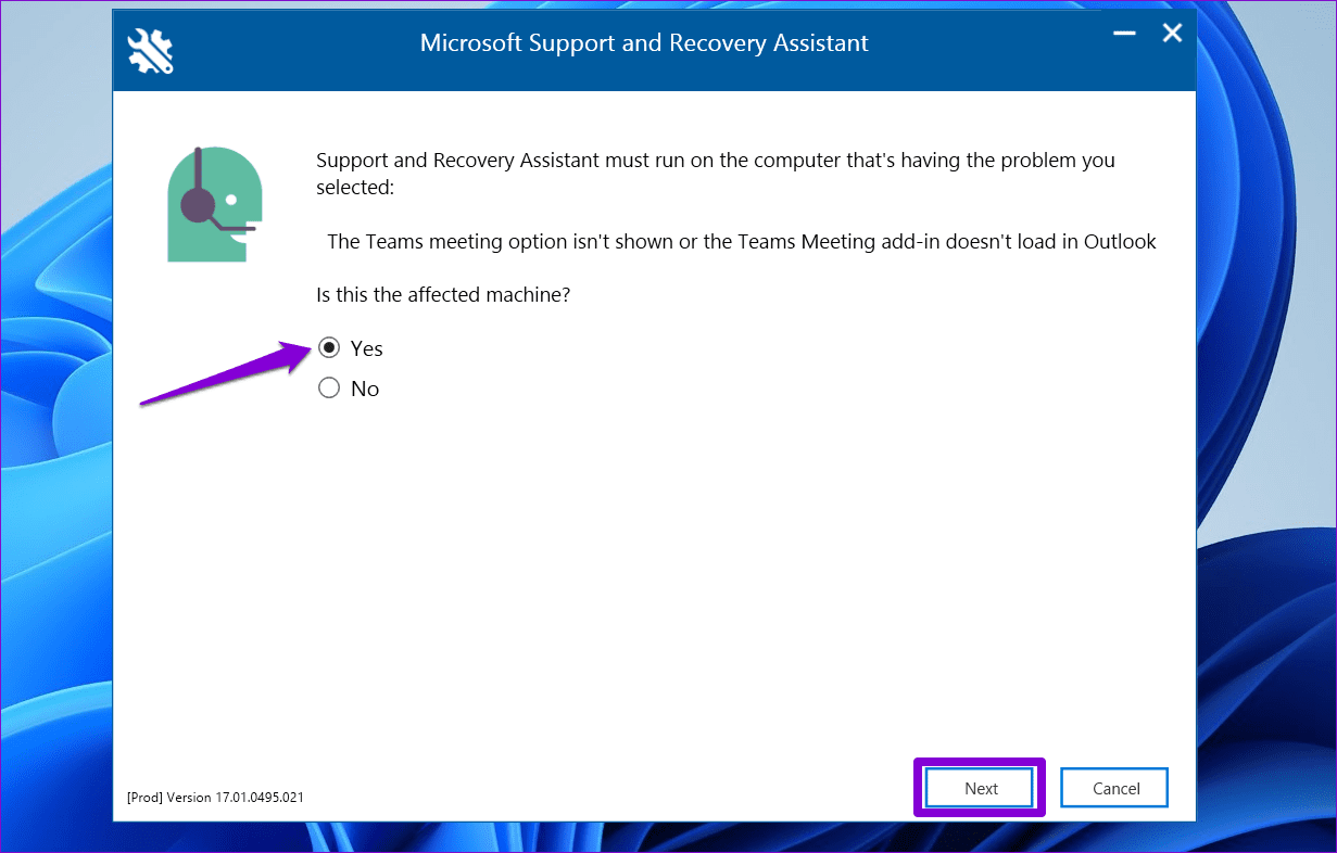 Windows에서 Microsoft 지원 및 복구 도우미 실행