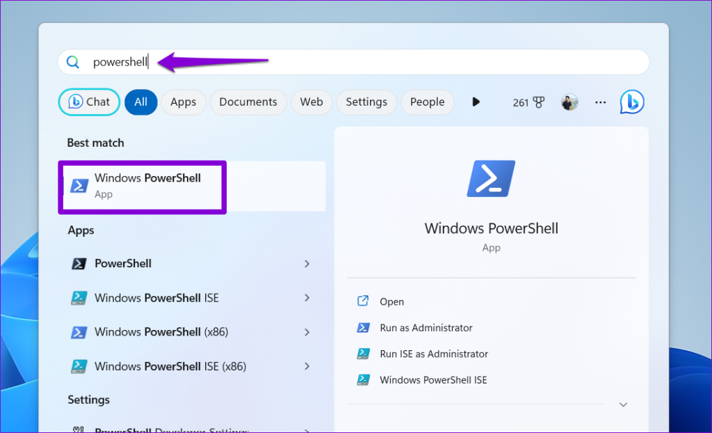 Windows에서 PowerShell 열기