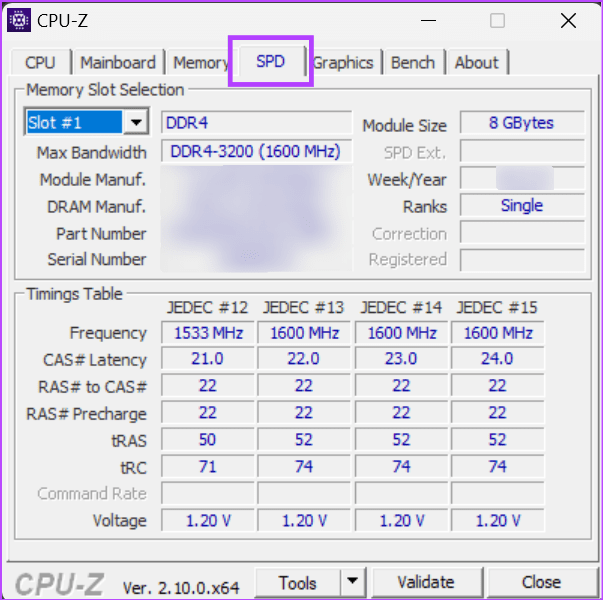 RAM 정보 확인 1